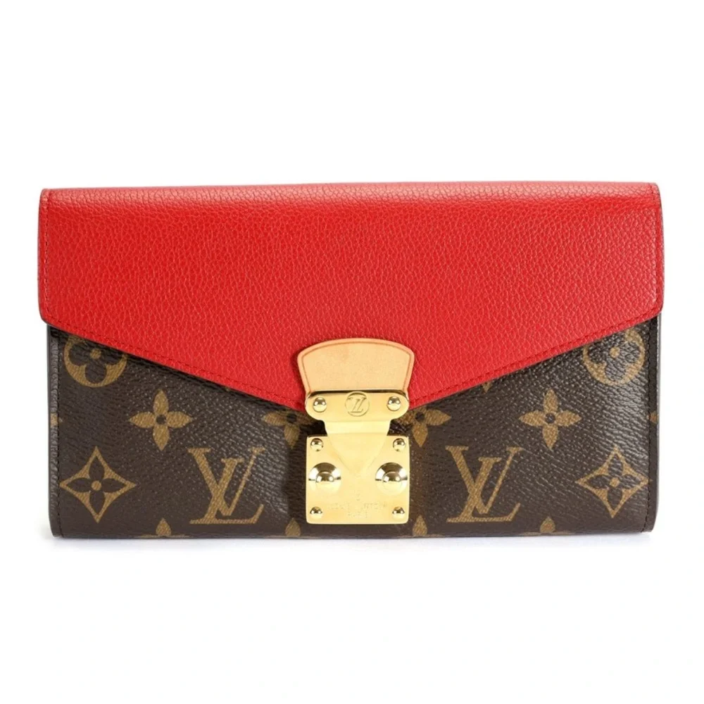 Full Inclusion Louis Vuitton Pallas Wallet Monogram & Cerise Red Leather - EUC - Picture 13 of 14